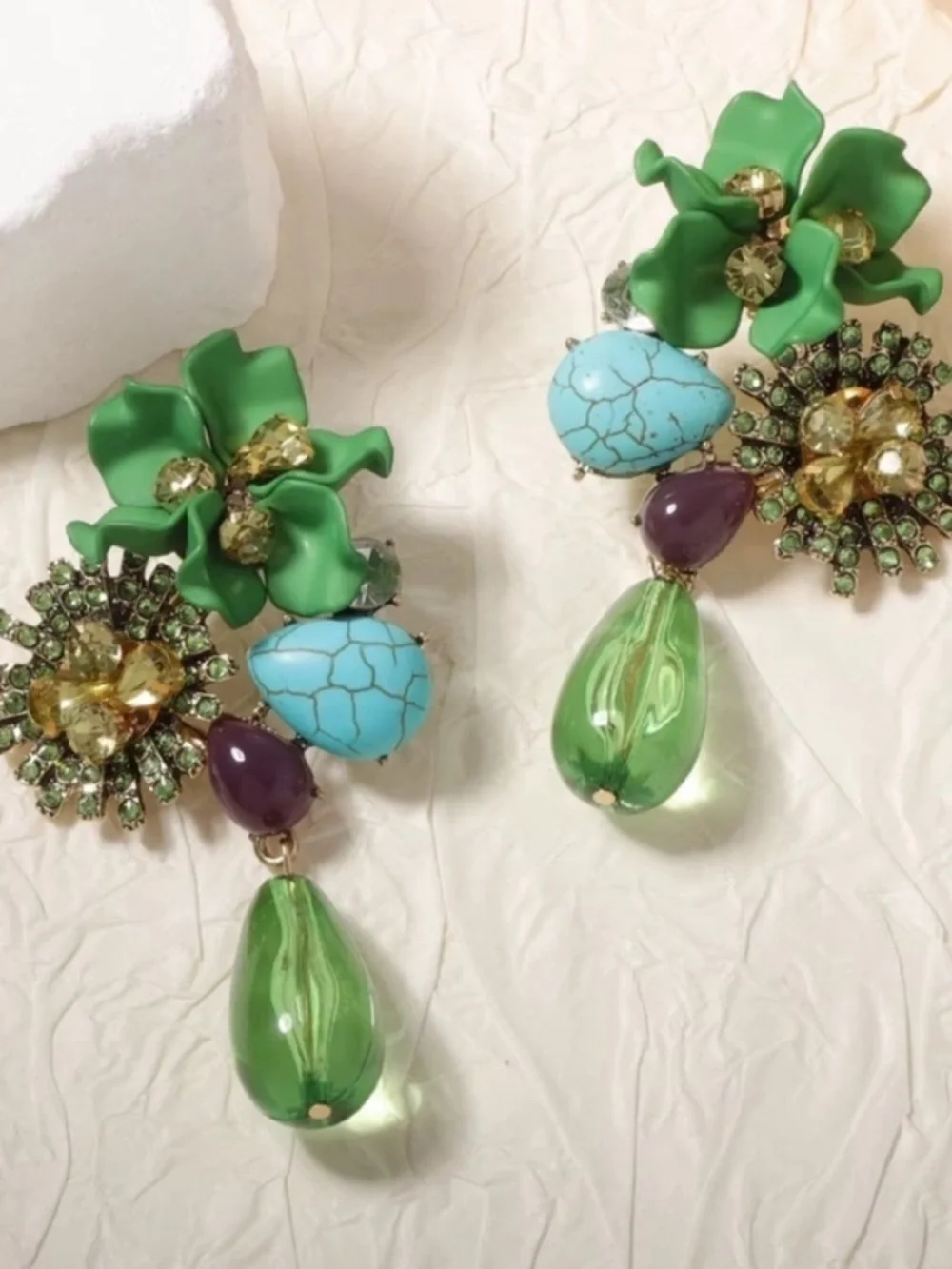 Artisanal Floral Multicolor Earrings